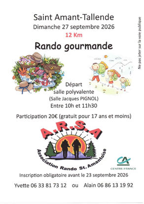 Randonnée gourmande, le 27 septembre 2026