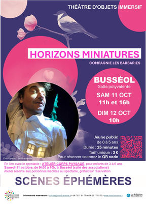 Théâtre d'objets immersifs "Horizons miniatures", les 11 et 12 octobre 2025