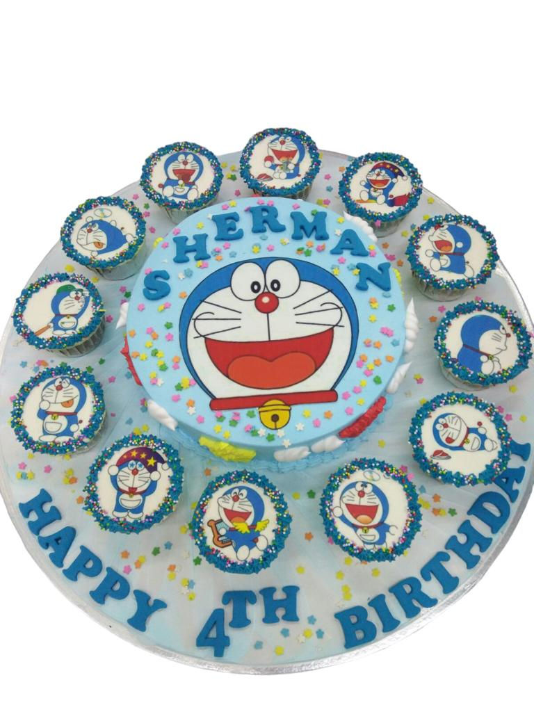DORAEMON CUPCAKESSURROUND CAKE