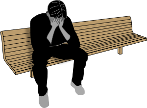Depression, distraught person