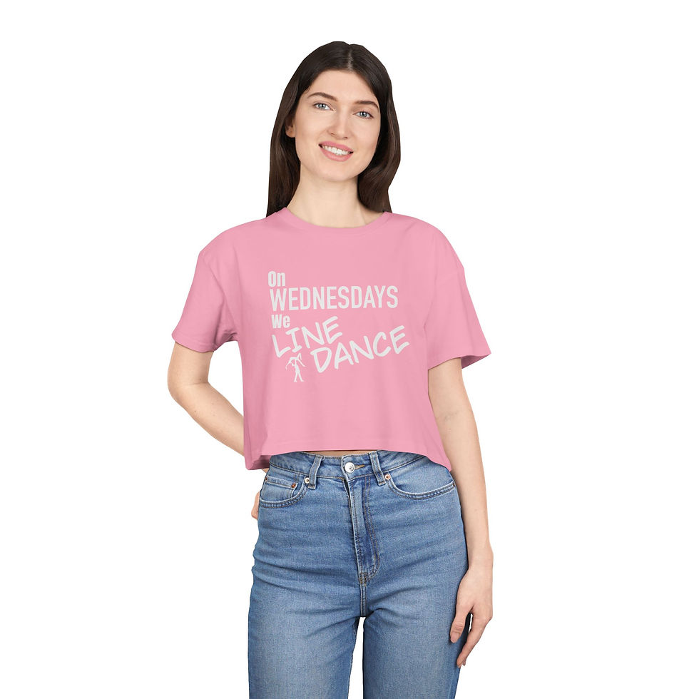 Thumbnail: Wednesdays We Line Dance - Outlaw Cropped T Shirt