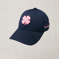 Navy hat with pink clover