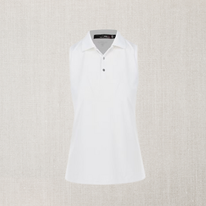 Sleeveless white polo
