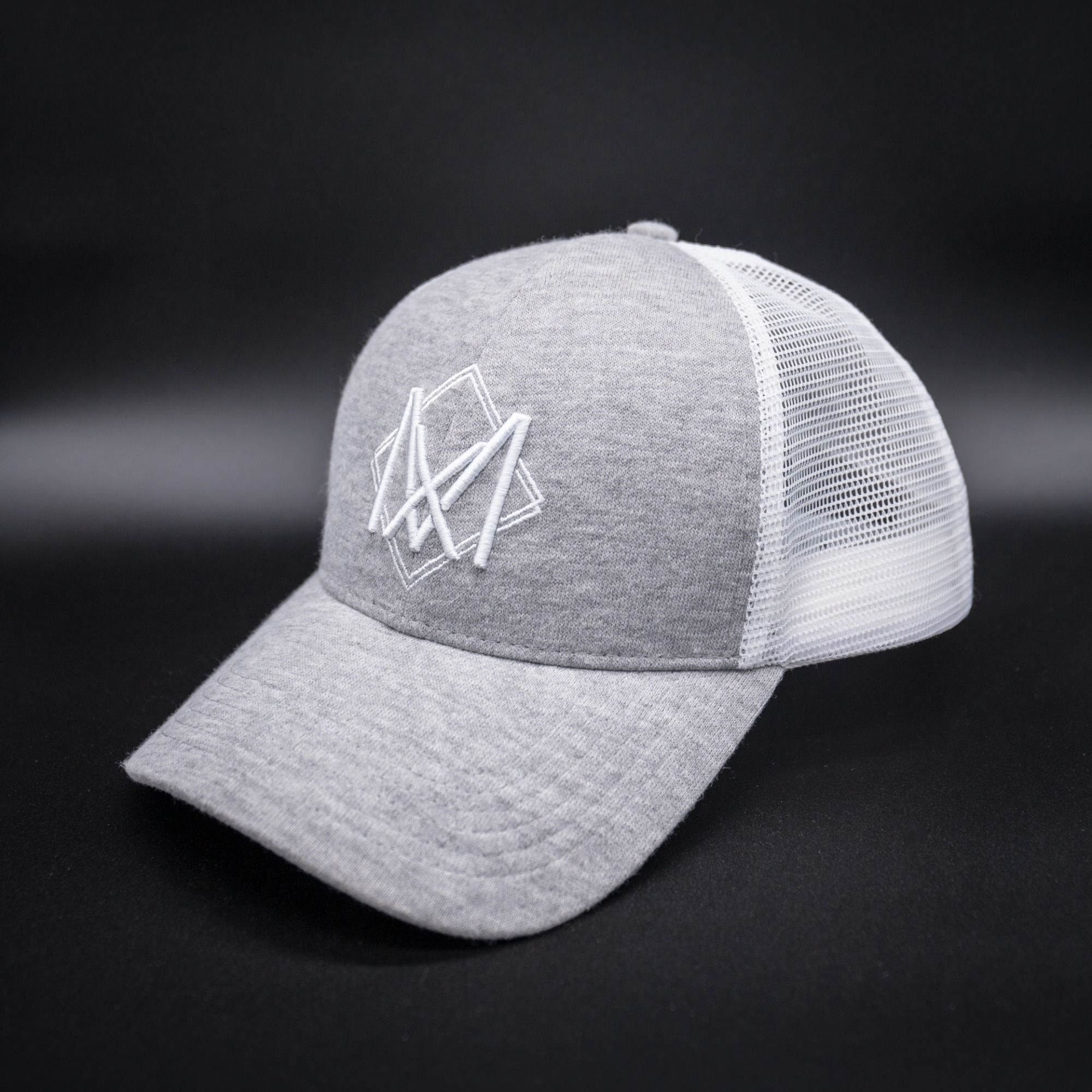 Casquette Trucker Baseball Gris Chiné Filet Blanc