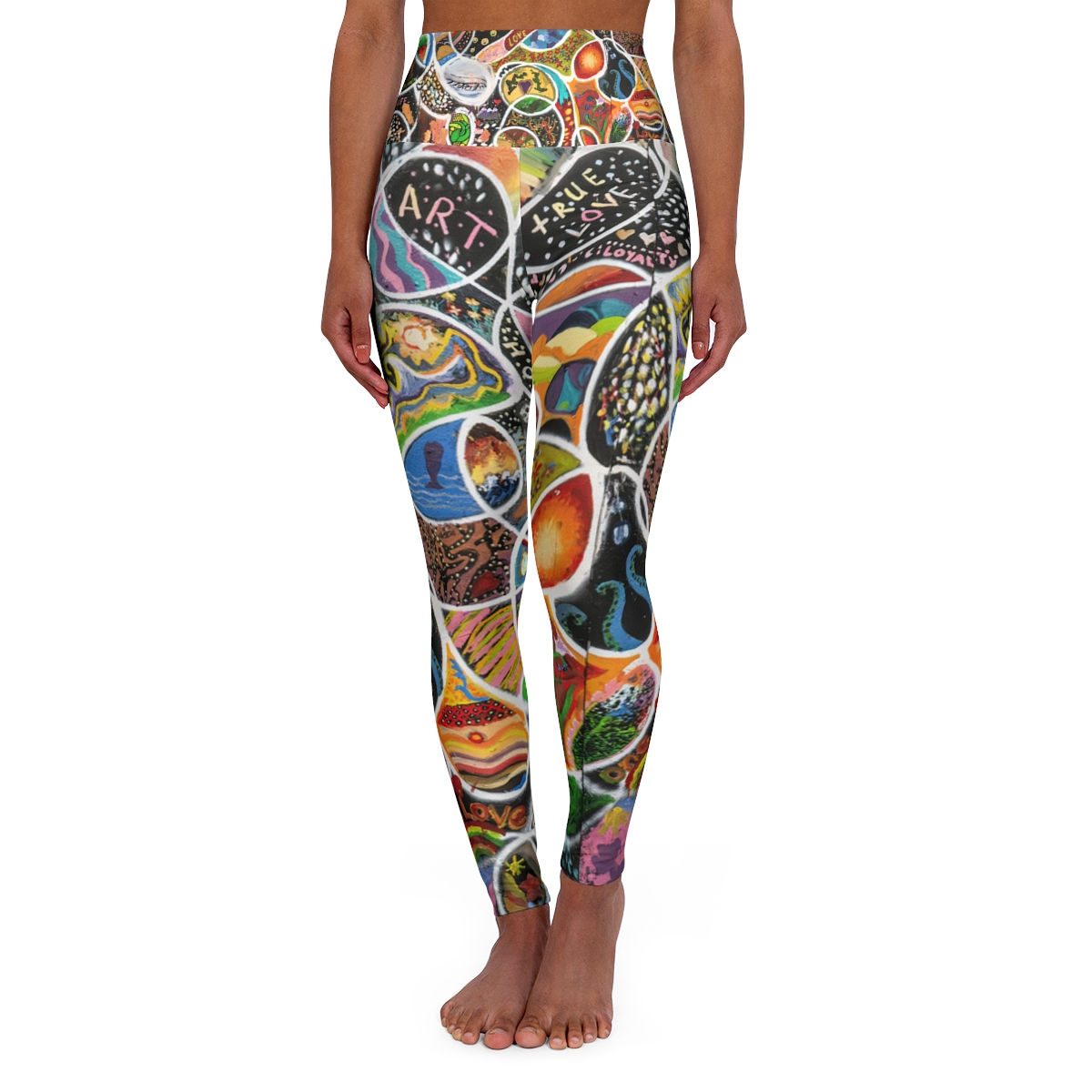 "Squiggly" Original Art High Waisted Yoga Leggings (AOP)