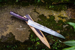 Yanagiba Urasuki manche bois de rose Couteau de cuisine sasha krauser knives (12)