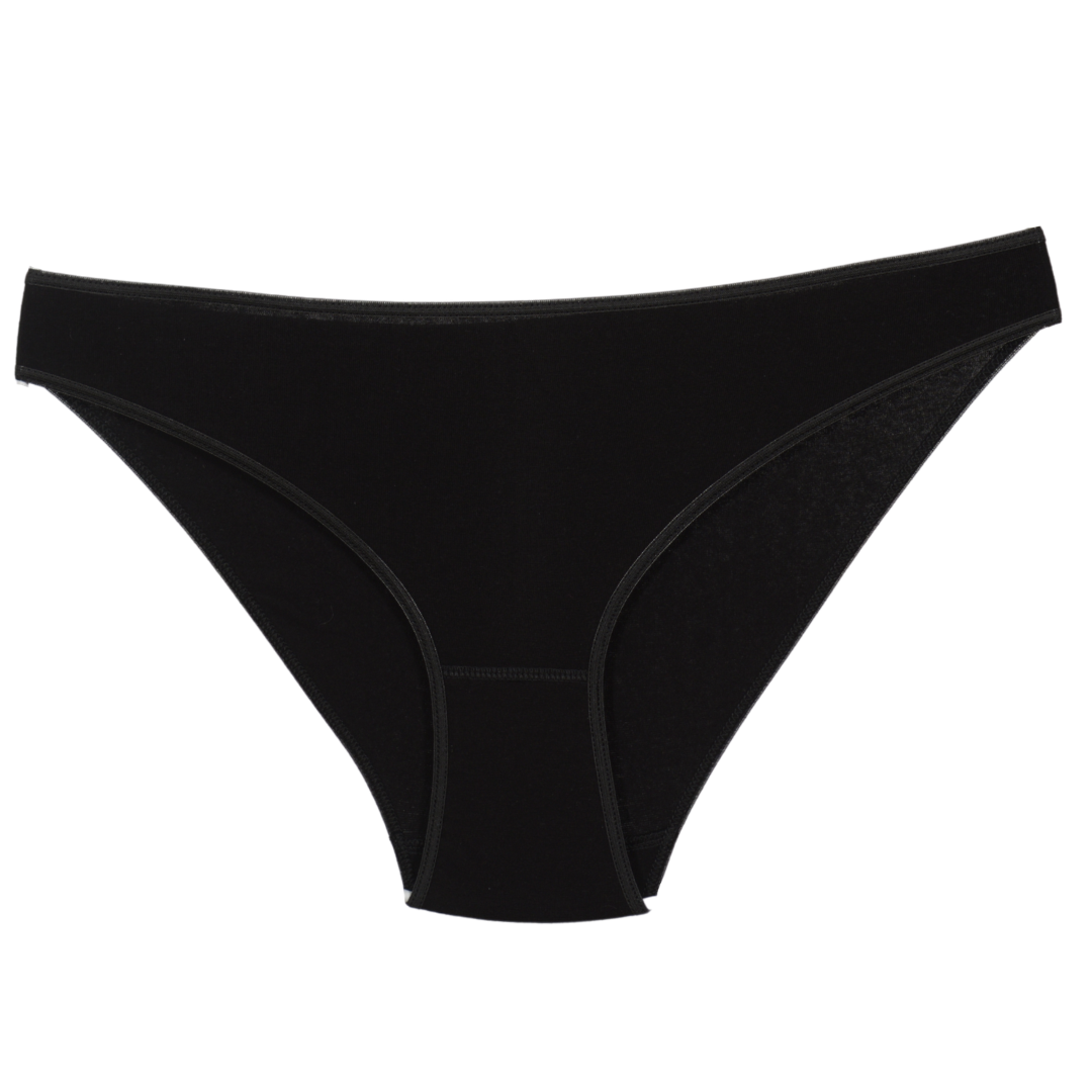 Μαύρο Μπικίνι 2/4 με Ψιλό Λάστιχο επάνω - βαμβακόλυκρα