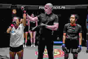 BEE takes the win with a ROUND 1 TKO 2 Bee makes successful ONE Championship debut, beats Dwi Ani Retno Wulan in the Philippines
