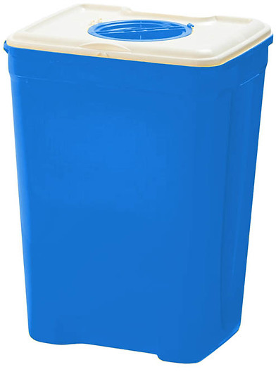 4- 50 liter blue container with white aperture lid