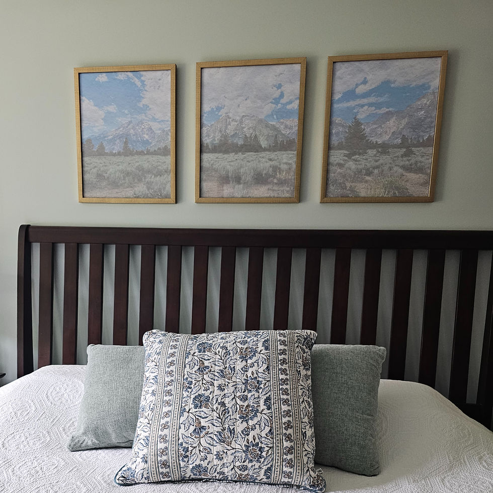 Gold framed photos of Grand Teton National Park