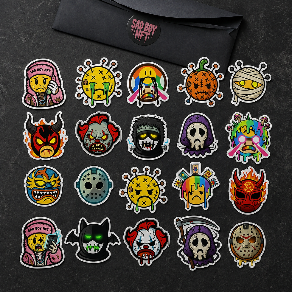 ภาพขนาดย่อ: 🎃 SADloween Sticker Mint  Limited NFT Drop by Sad Boy x MyFailedCollective