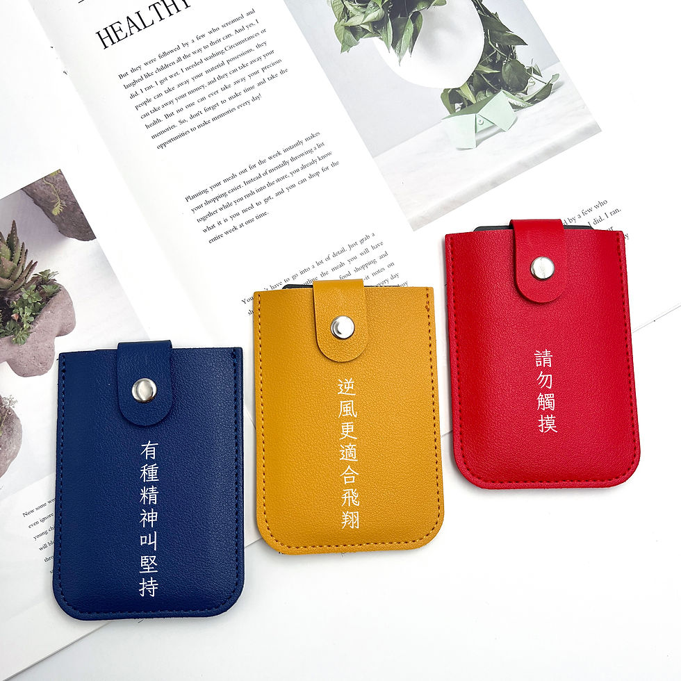 縮圖：【自訂中文字】皮革抽拉式Card Case(六卡位)