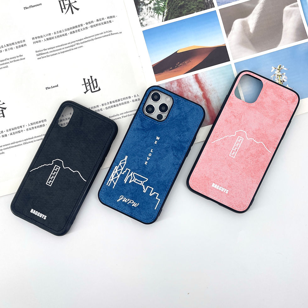 縮圖：【HOLIDAY MODE按鈕(自訂名字)】iPhone布紋手機殼訂製