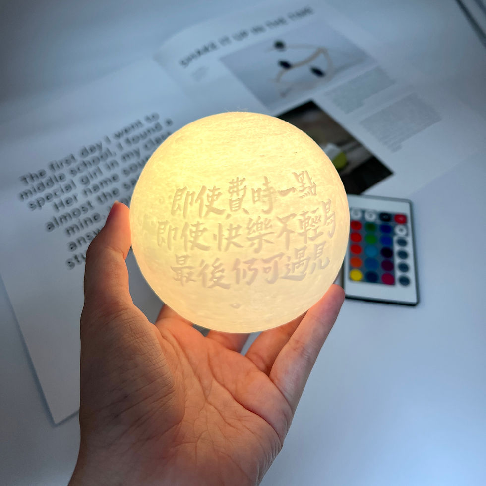 縮圖：【自訂手寫文字】3D月球燈訂製