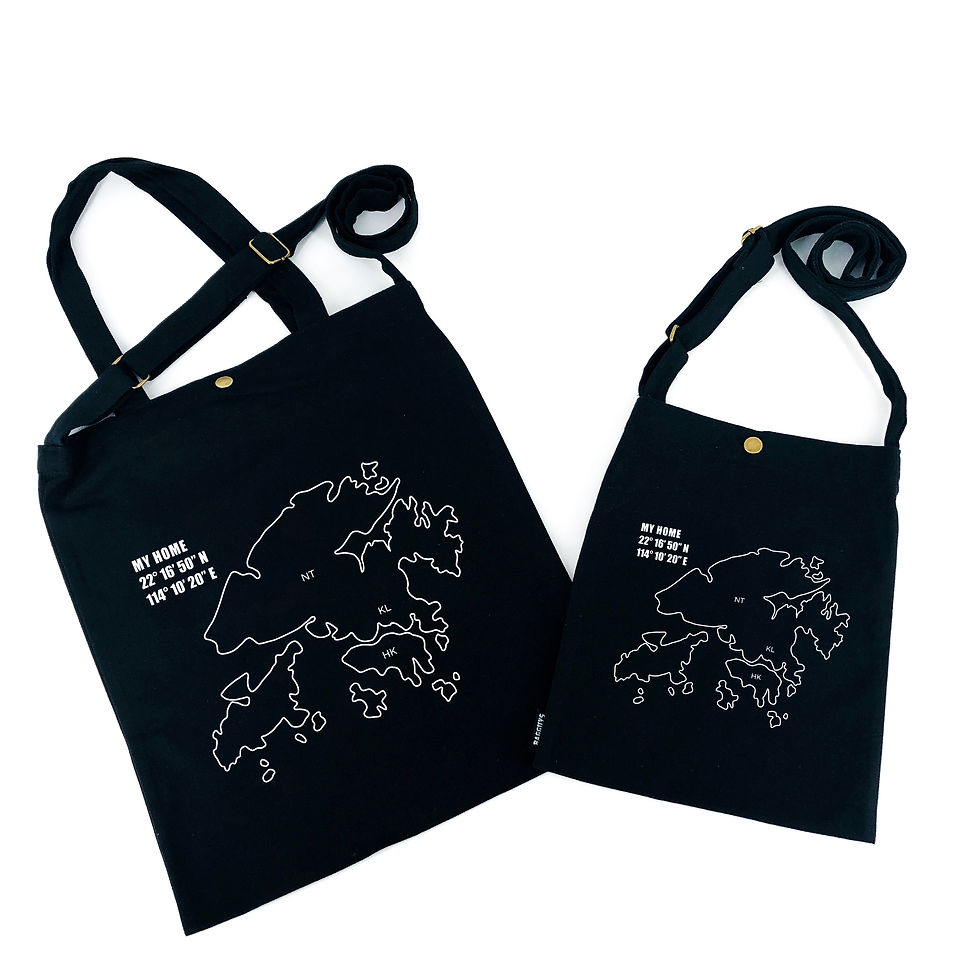 縮圖：【香港地圖】帆布袋(黑色)訂製