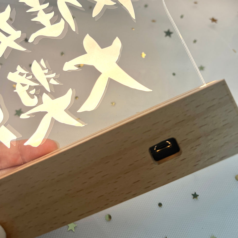縮圖：【自訂手寫文字】實木小夜燈訂製