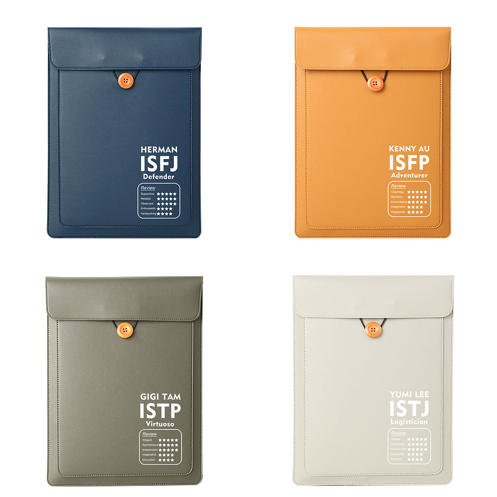 縮圖：【MBTI(英文評價款)】皮革電腦袋訂製(10-16吋)(八色)