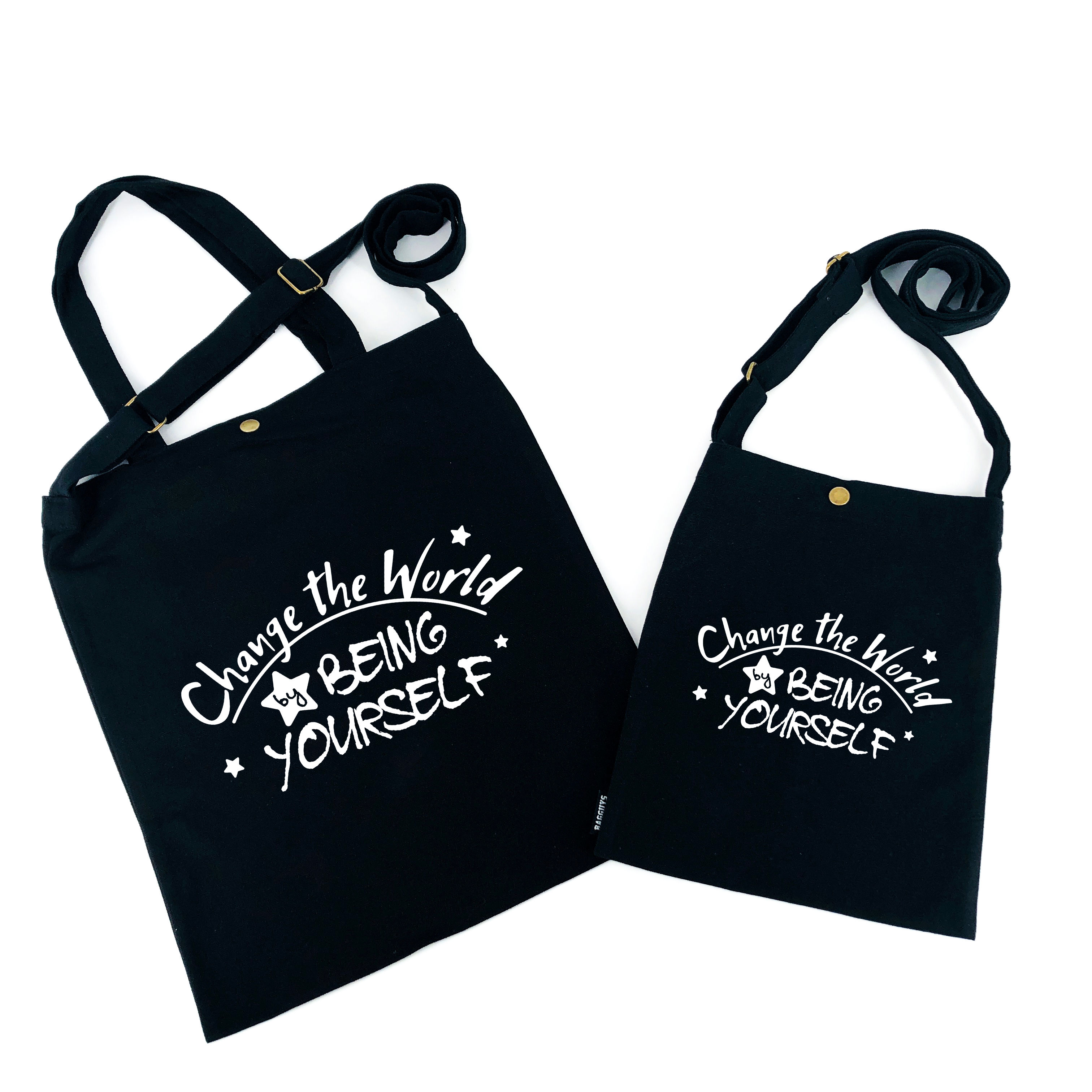 【Change The World By Being Yourself】帆布袋(黑色)訂製