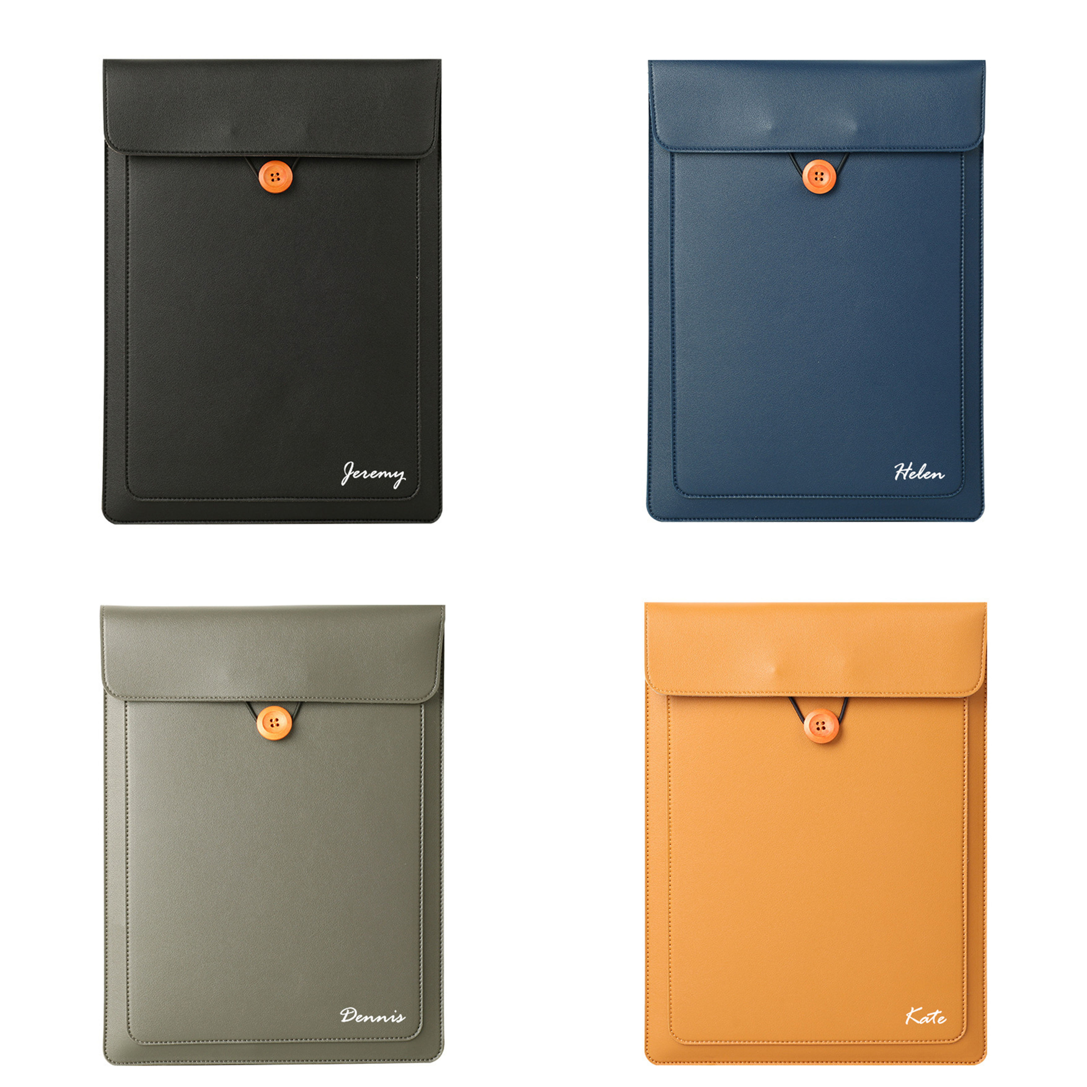 【自訂英文名字】皮革電腦袋訂製(10-16吋)(八色)