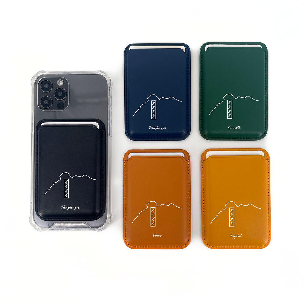 縮圖：【獅子山(自訂名字)】iPhone吸磁卡套訂製(附送手機殼)