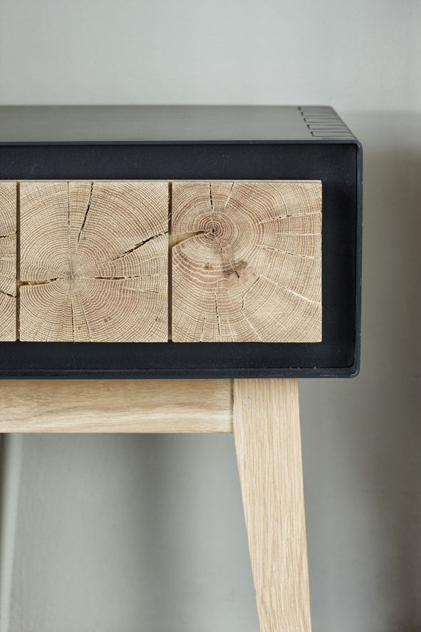 Instomi Metal Bedside Table Frontview