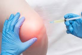 Corticosteroid injection being administered