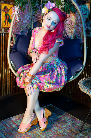 Candy Valentina UK Pin Up Model wearing Violets in May.