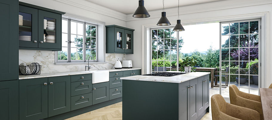 Bella Carrick Matt Kombu Green kitchen makeover