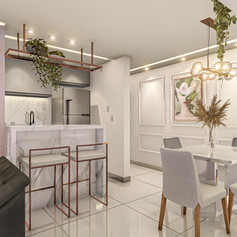 Sala integrada com Cozinha