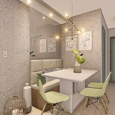 Sala integrada com Cozinha