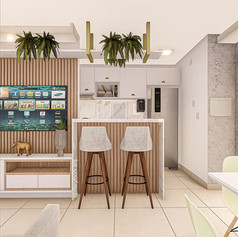 Sala integrada com Cozinha