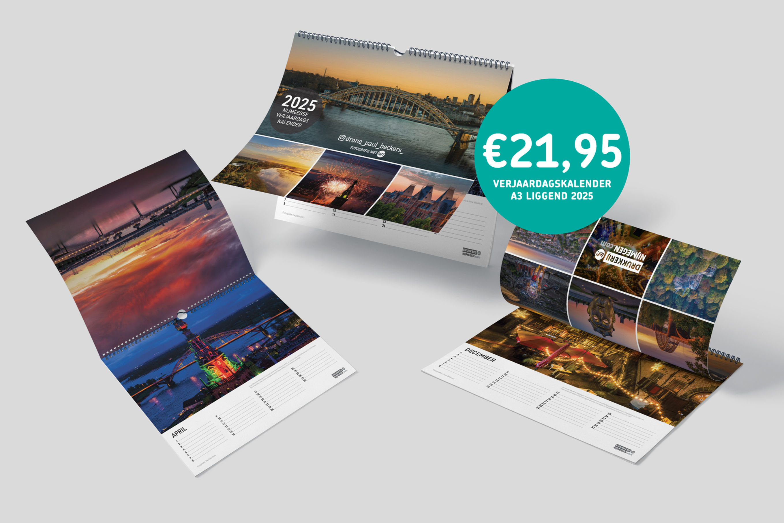 A3 Verjaardagskalender Liggend 2025 Drone Paul Beckers