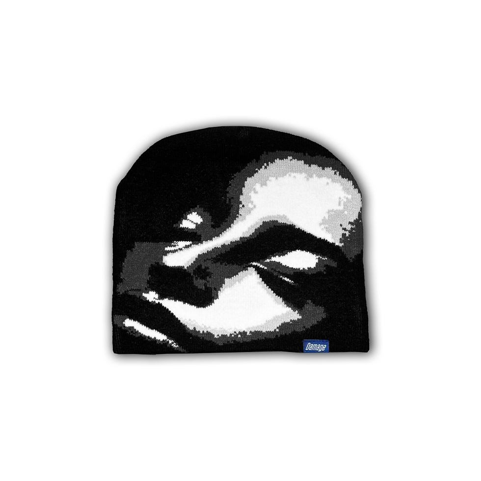 DAMAGE Desa Skull Beanie Black & Grey