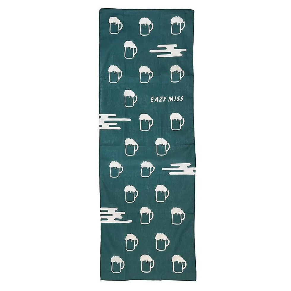 サムネイル： EAZY M!SS Beer Pattern tenugui  DARK GREEN