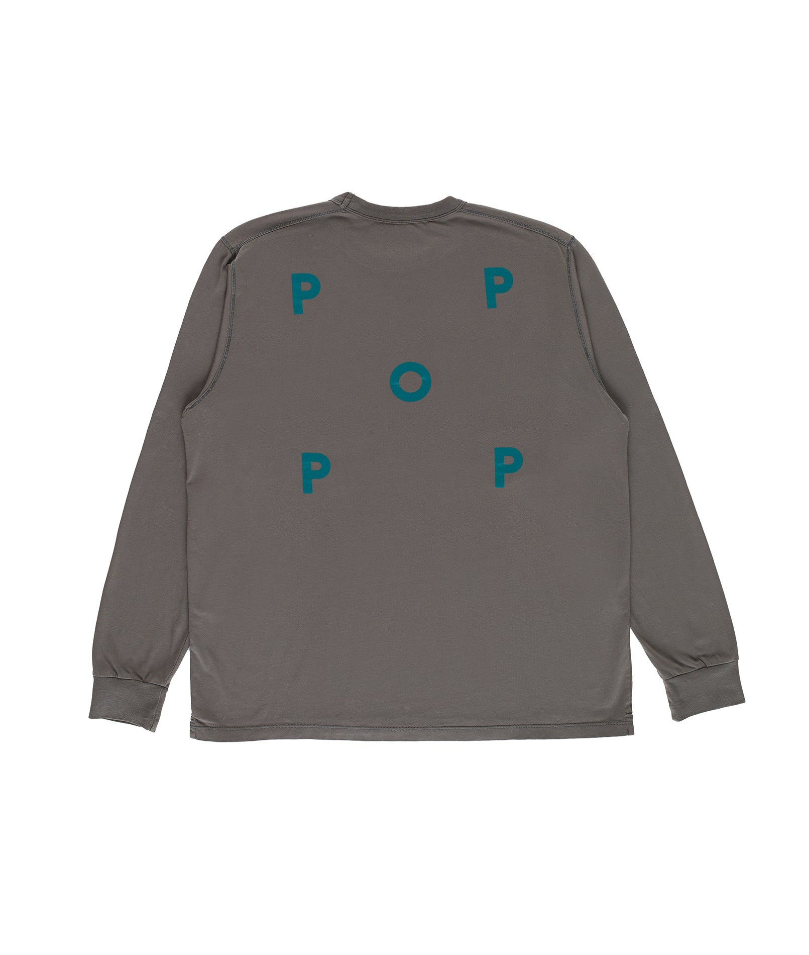 POP TRADING COMPANY Logo Longsleeve T-Shirt Charcoal/Bayberry