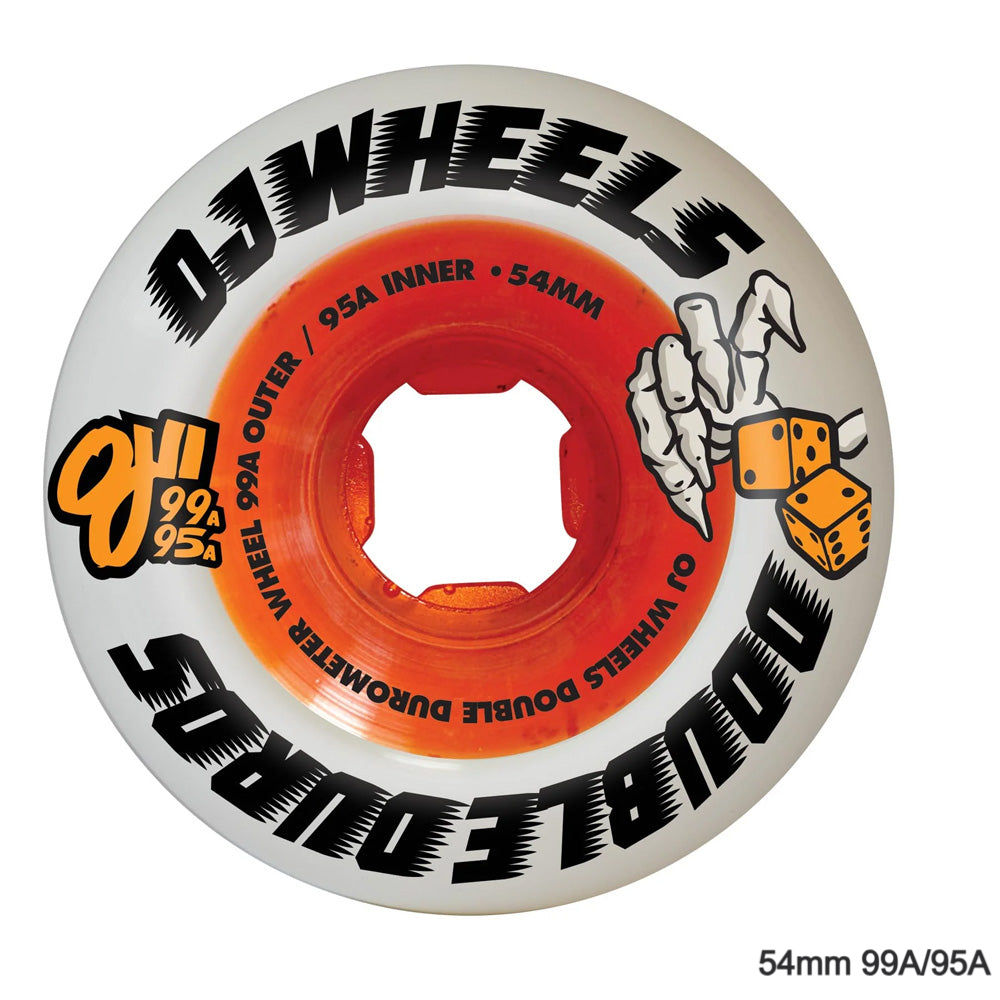 OJ DOUBLE DURO WHITE ORANGE MINI COMBO 54mm 99A/95A