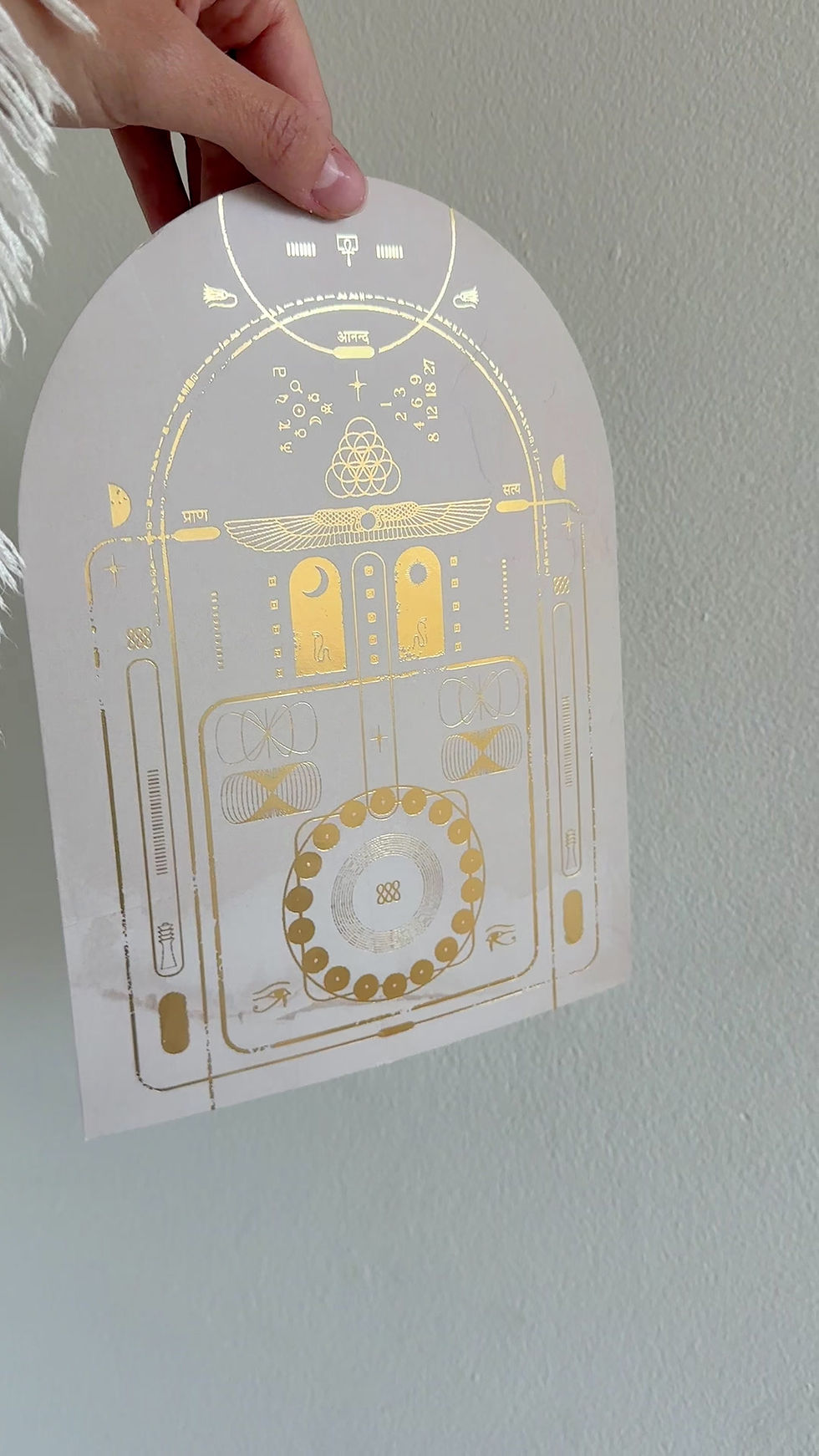 Thumbnail: Sacred Geometry Gold Foiled Print | Cream