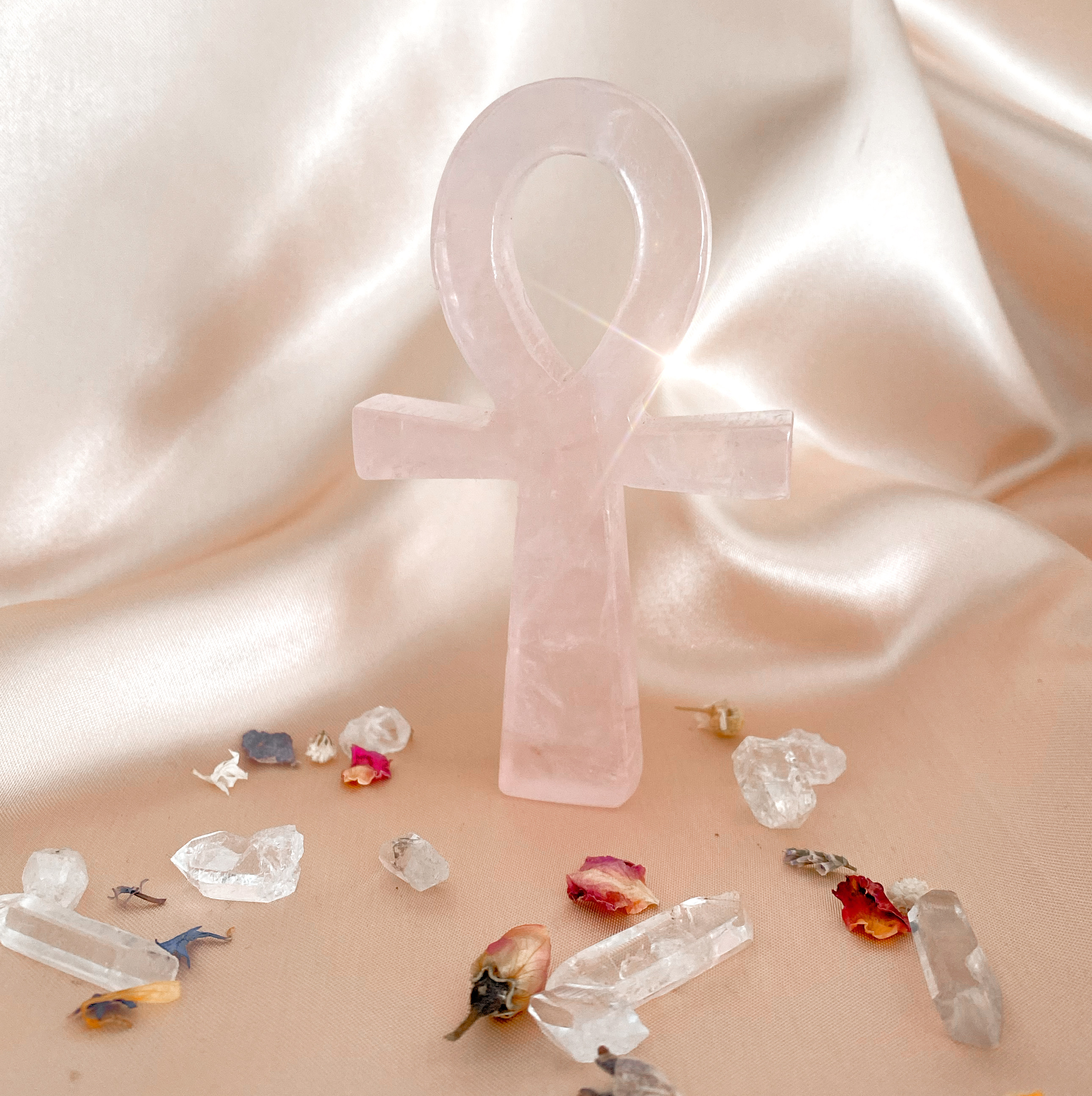 Ankh ☥ Egyptian Crystal Amulet | Prism + Fleur