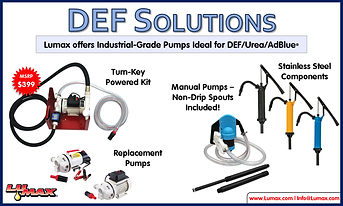 Lumax DEF Solutions, DEF Urea AdBlue Pumps