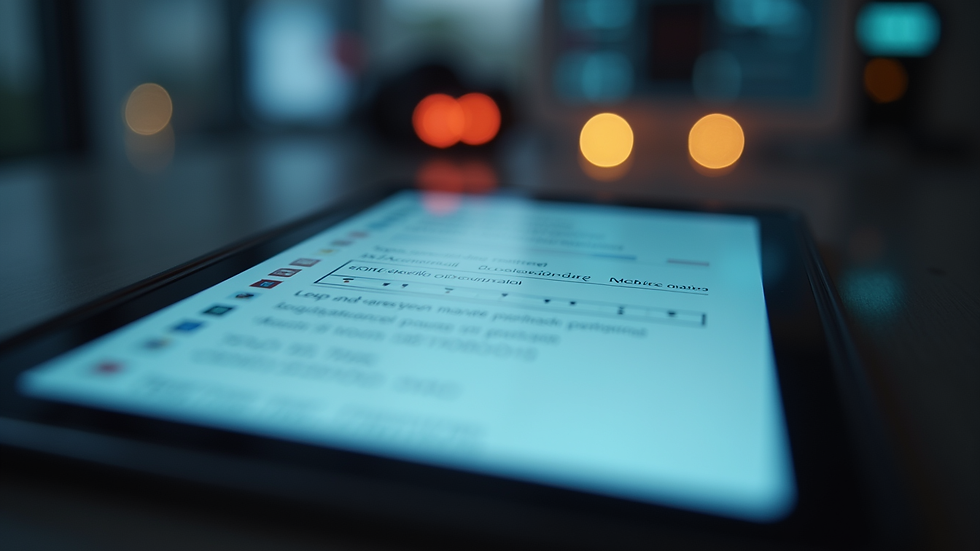 Close-up view of a tablet displaying a checklist for operational tasks