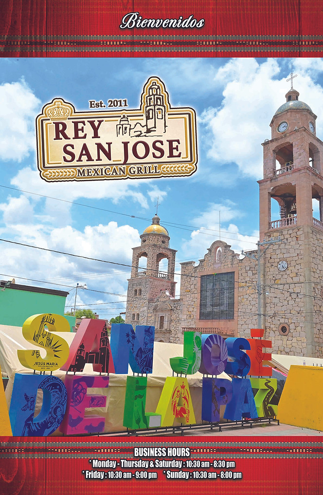 Menu | Rey San Jose