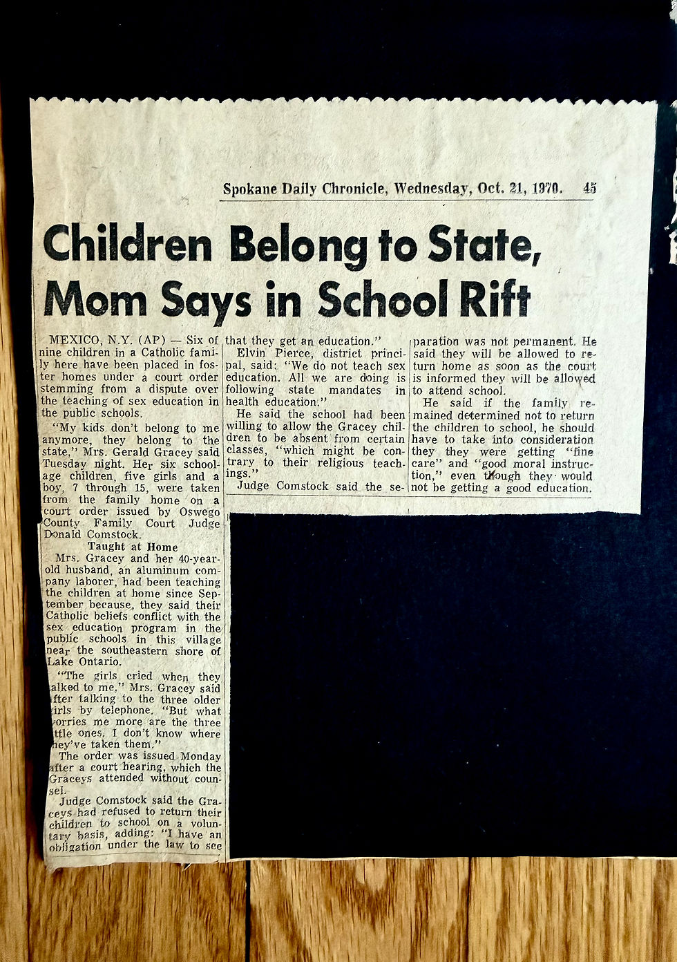 From the Spokane Daily Chronicle, Oct. 21, 1970