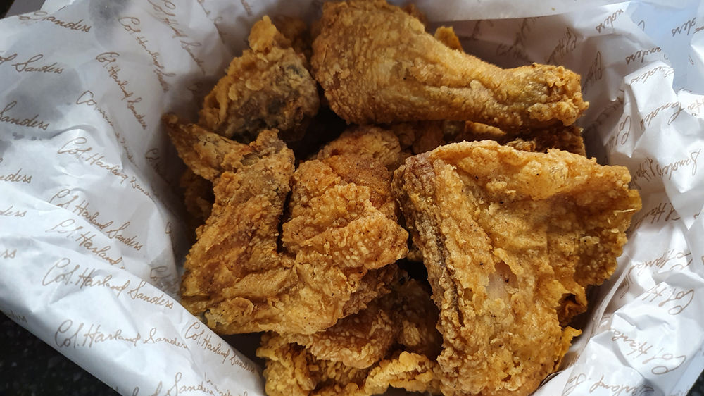 KFC Korea Half and Half Bucket with New Cajun Fries and Gravy