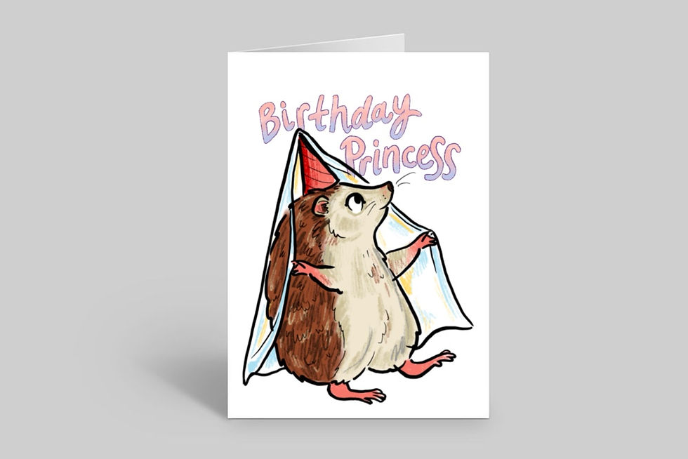 Birthday Princess Hedgehog Card