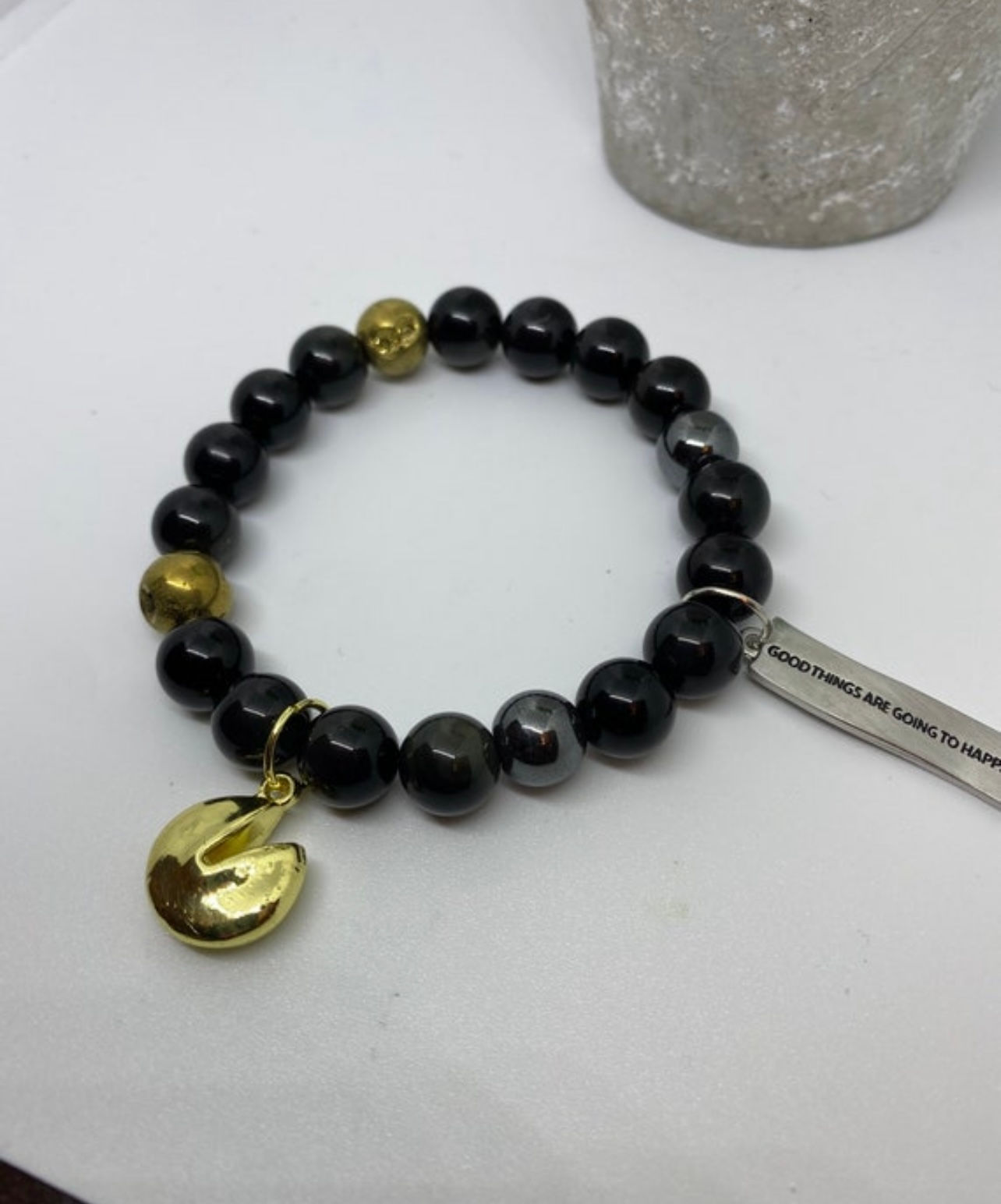 Fortune cookie ) hematite, Jasper, and Genuine stone .