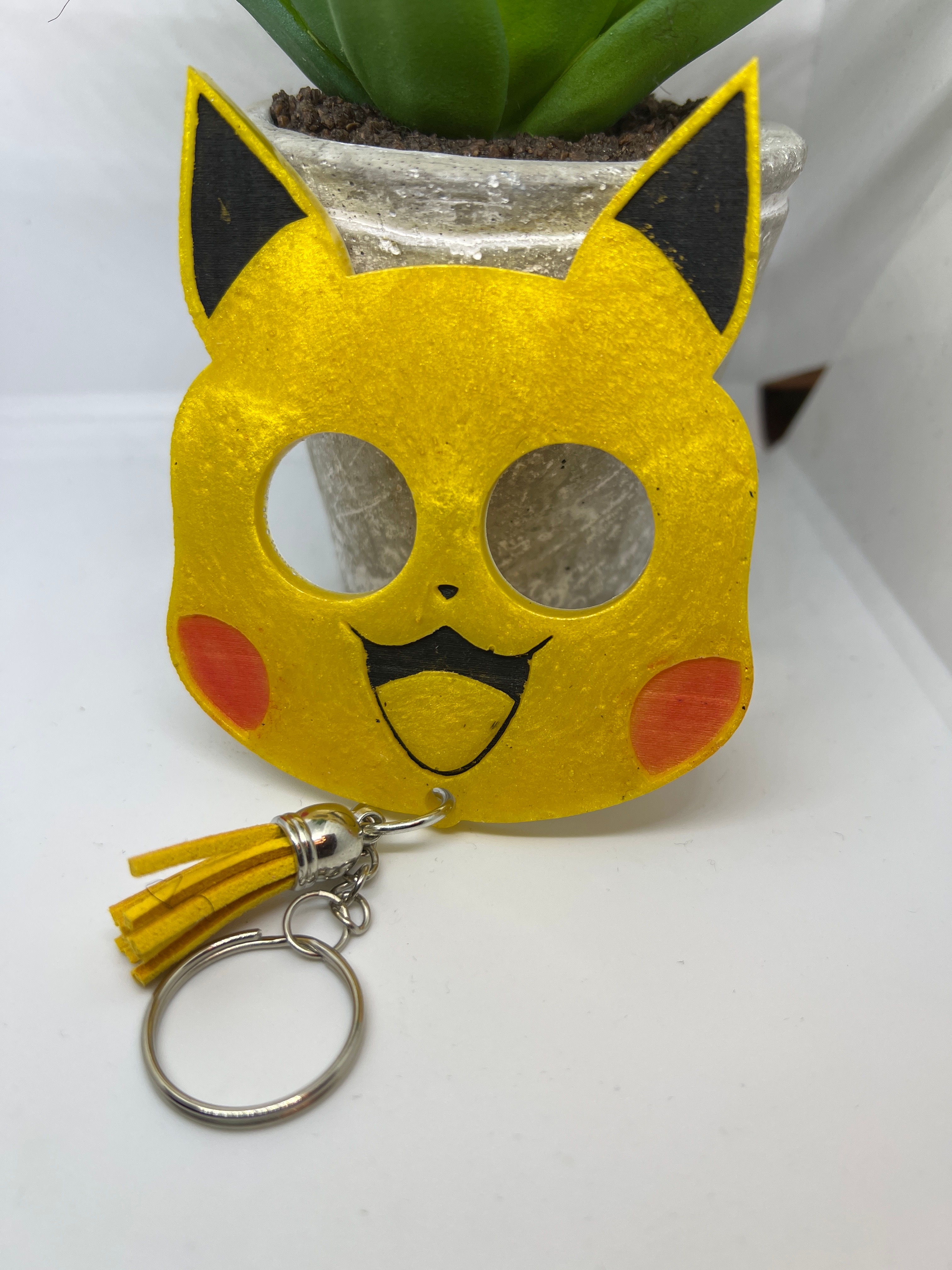 Pokémon inspired key chain resin yellow 