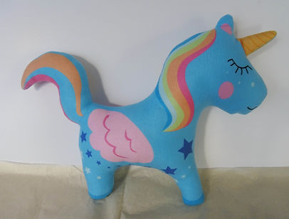 Peluche licorne bleue