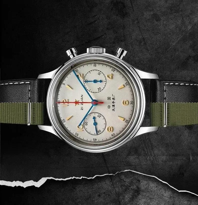 Miniatura: Relógio masculino 1963 piloto automático relógio 42mm à prova d'água quartz
