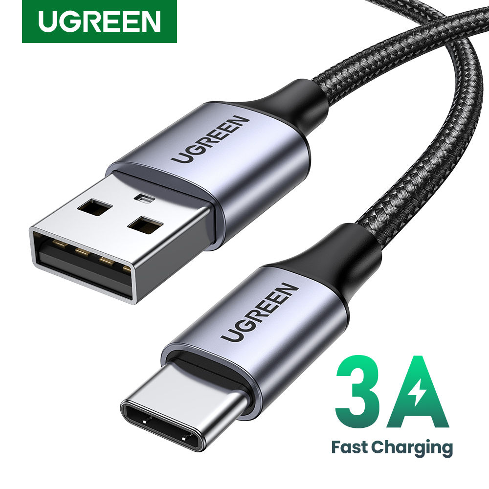Cabo USB Tipo C UGREEN 3A para Xiaomi Samsung S25 S24, carregamento rápido, cab