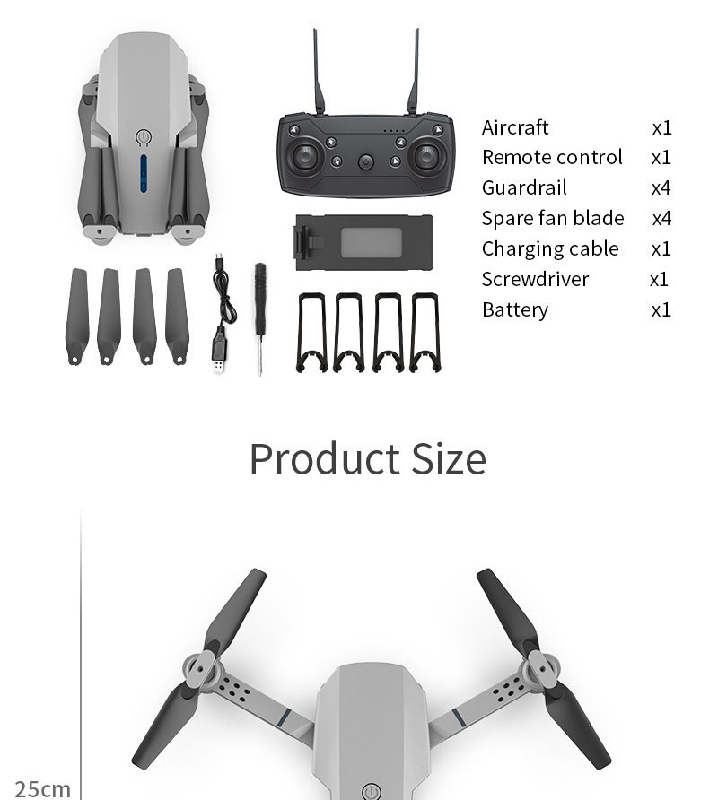Miniatura: KDBFA 2024 Novo E88 Pro WIFI FPV Drone Grande Angular HD 4K 1080P Câmera Altura
